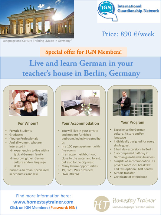 PDF-file for print - Project live and learn German by 'Homestay Trainer'